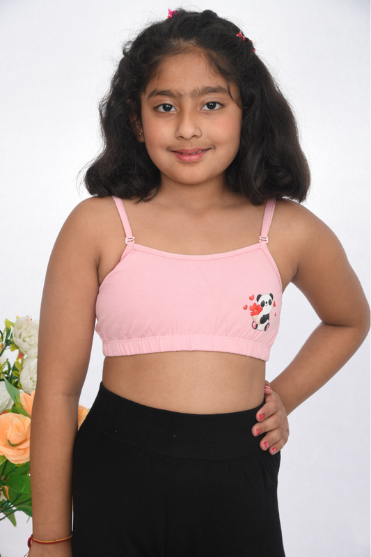 Printed Strap Starter Bra – Pink