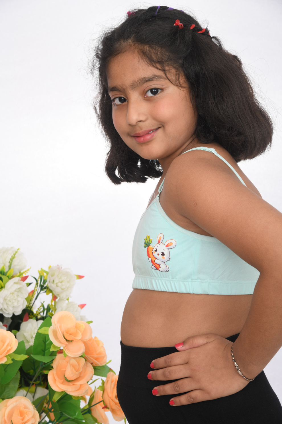 Suno Chanda sea green printed training bra for girls colourful character design side view