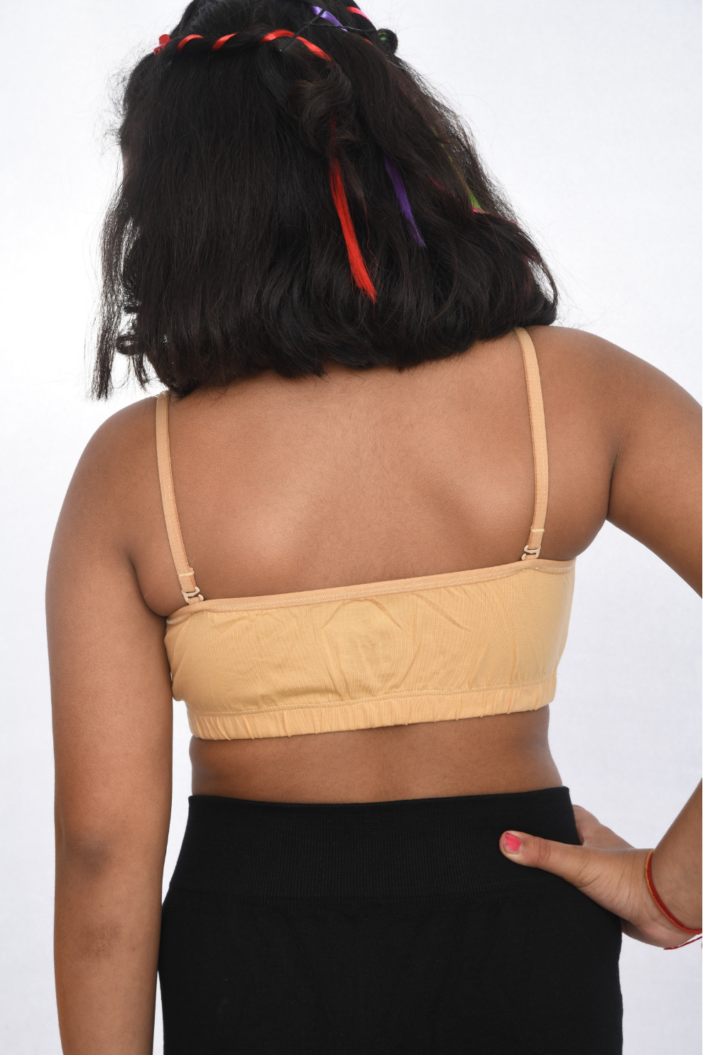 Suno Chanda beige printed training bra for girls colourful character design back view