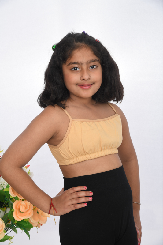 T-Shirt Padded Bra Beige for Girls