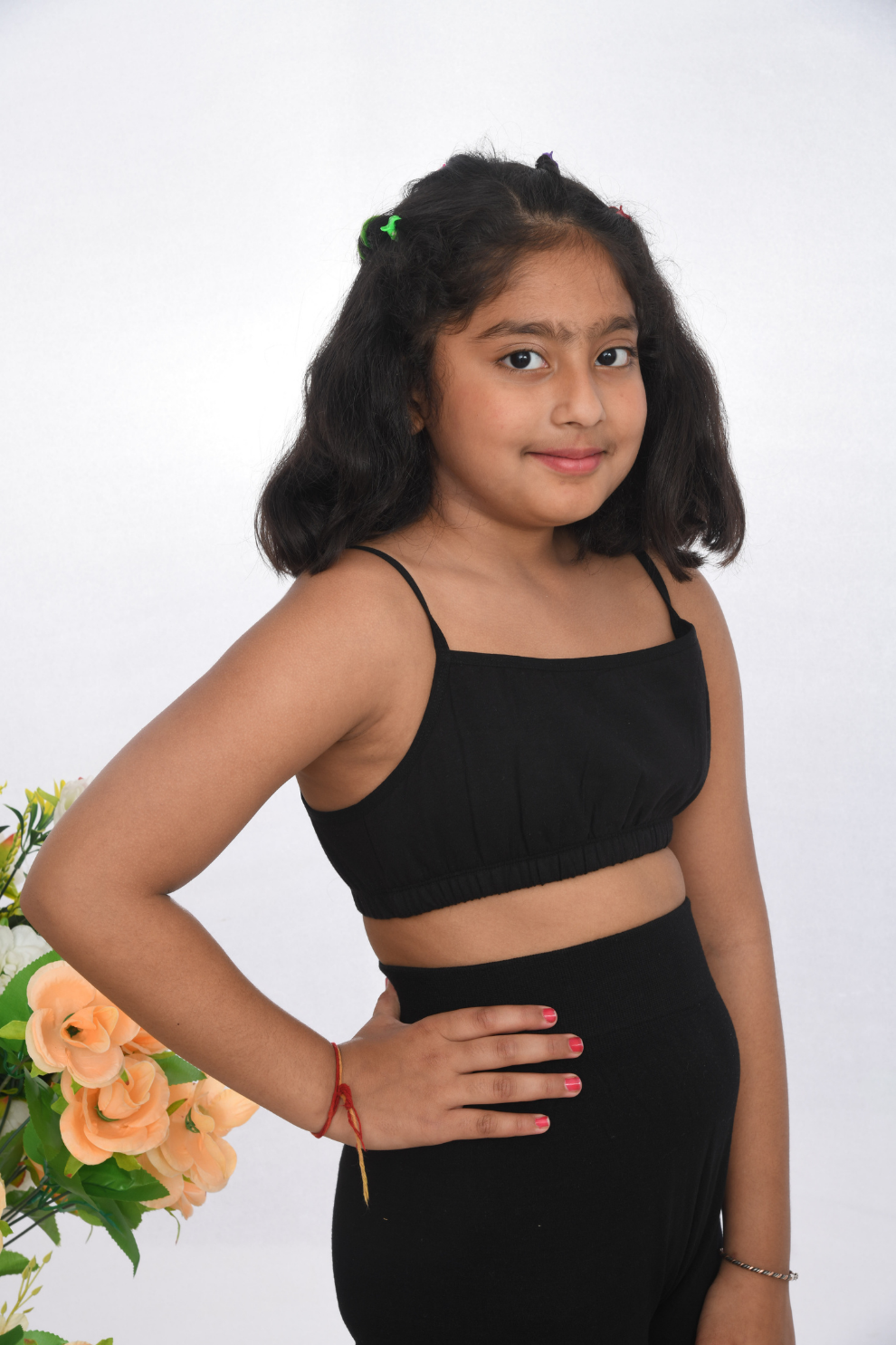Suno Chanda starter teen bra flat padded first bra for girls comfortable fit black side view